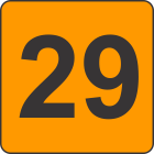Number Twenty Nine (29) Fluorescent Circle or Square Labels